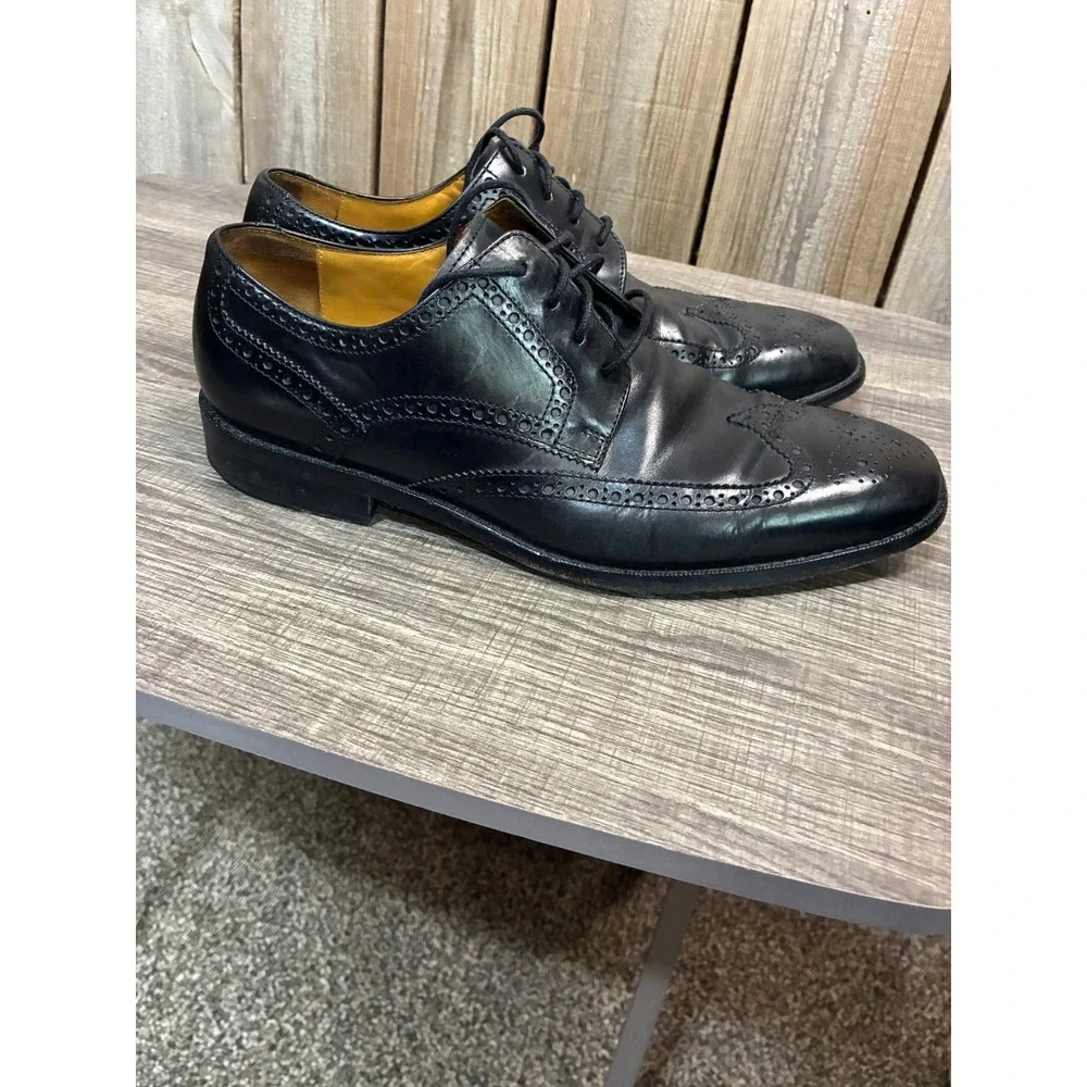 Cole Haan Mens Black Leather Nike Air Wingtip Oxford Dress Shoes 27508 8 M